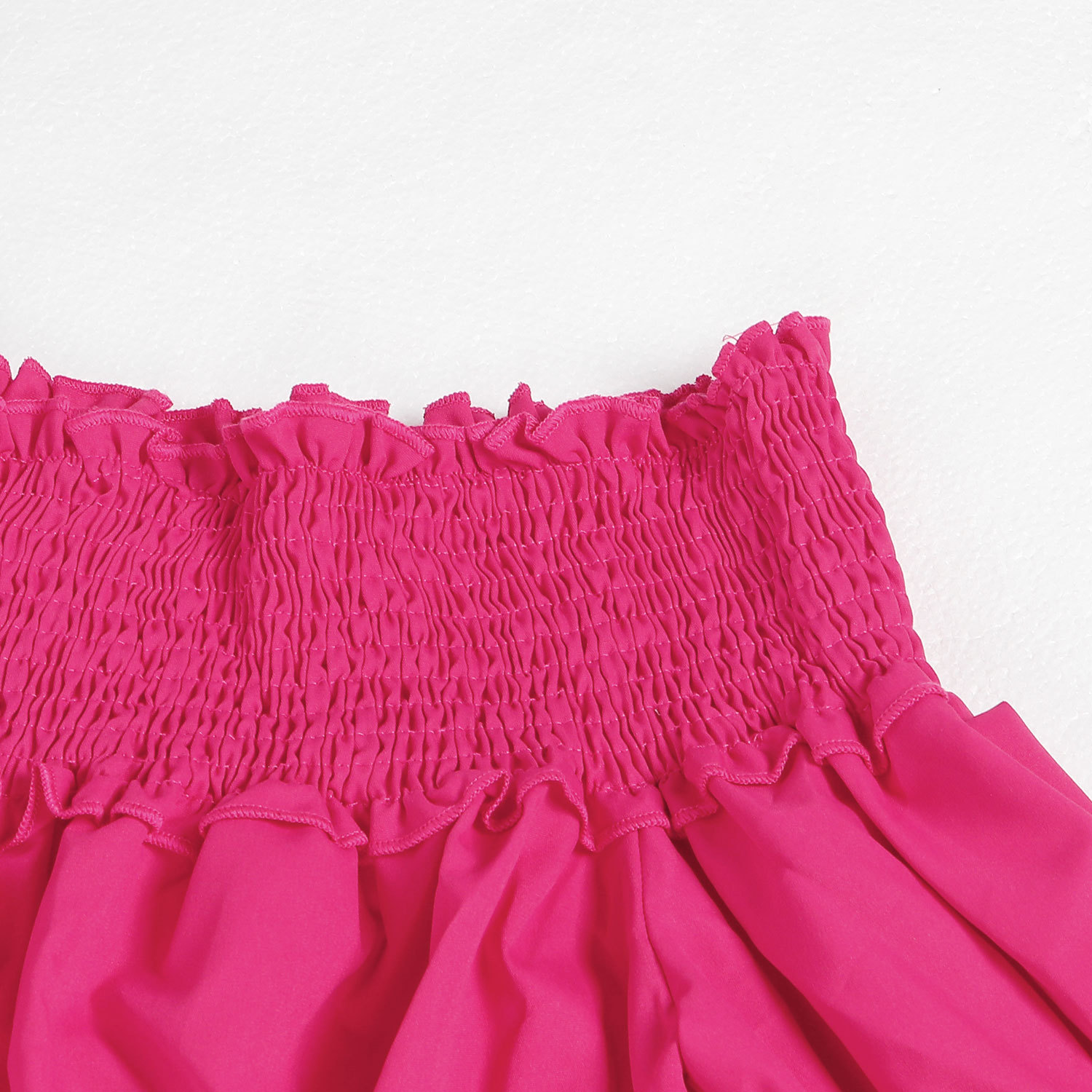 CM.YAYA Chic Women Cascading Ruffles Petal Off Shoulder Long Sleeve Smock Dress 2022 Big Swing Loose Blouse Sundress Vestidos