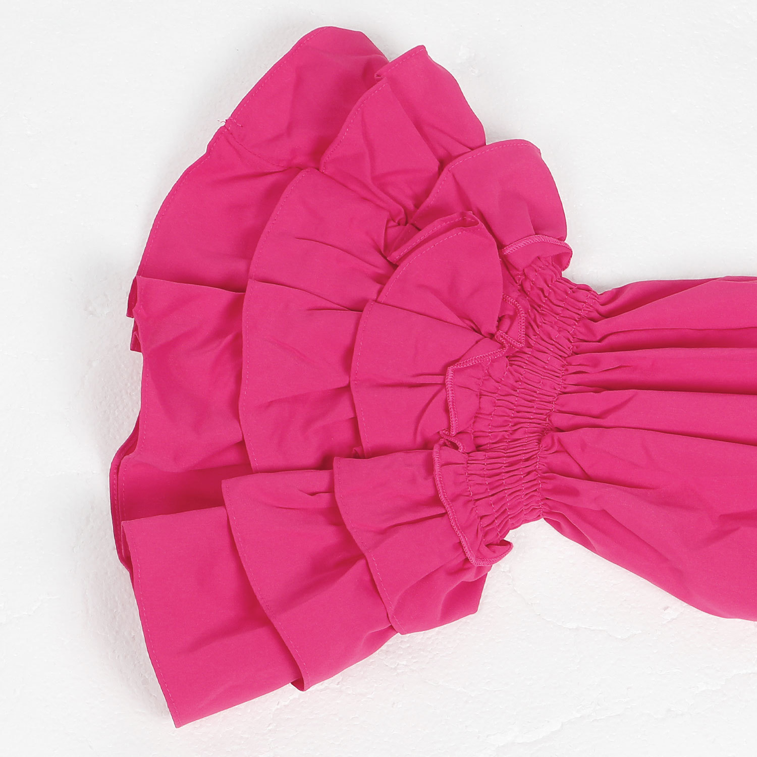 CM.YAYA Chic Women Cascading Ruffles Petal Off Shoulder Long Sleeve Smock Dress 2022 Big Swing Loose Blouse Sundress Vestidos