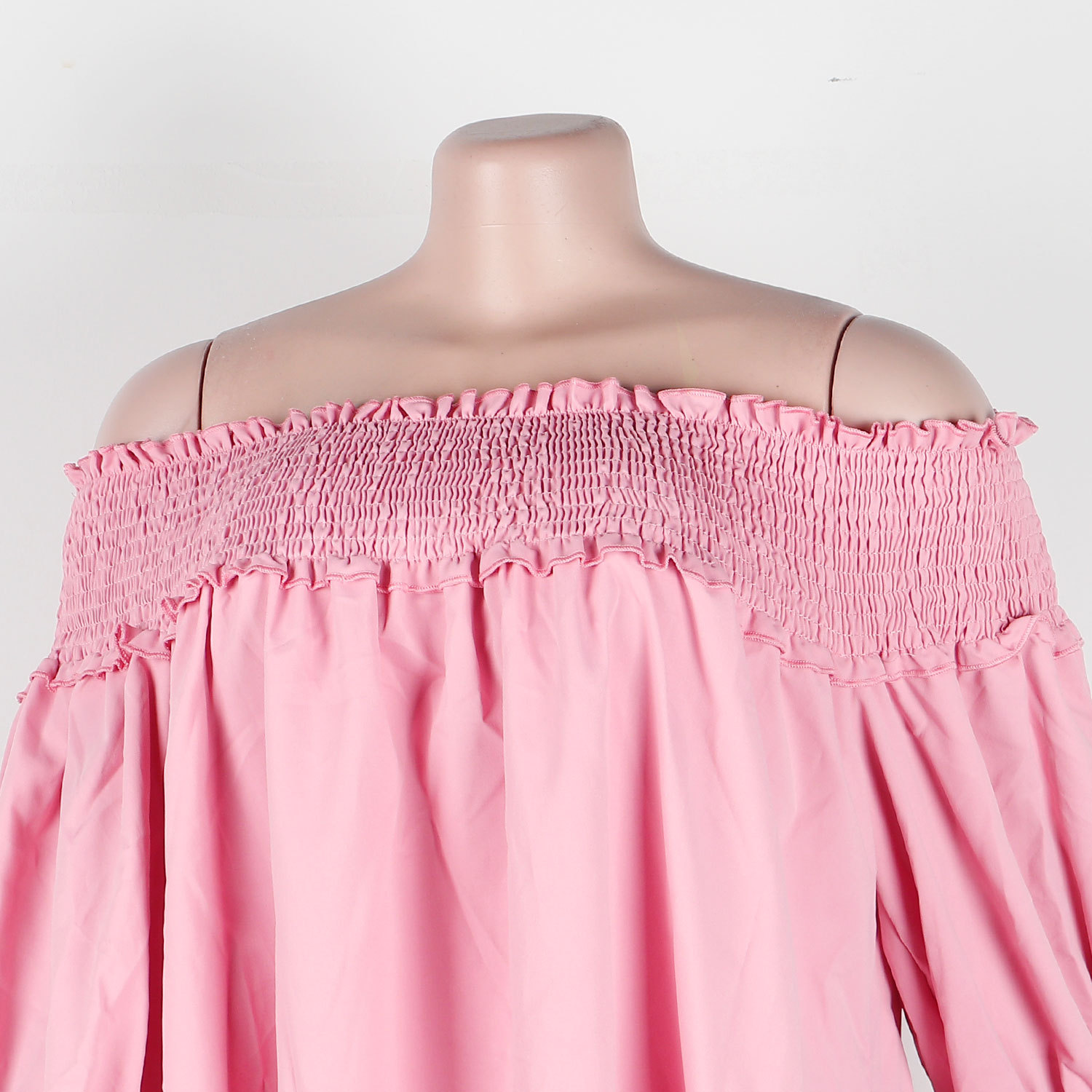 CM.YAYA Chic Women Cascading Ruffles Petal Off Shoulder Long Sleeve Smock Dress 2022 Big Swing Loose Blouse Sundress Vestidos