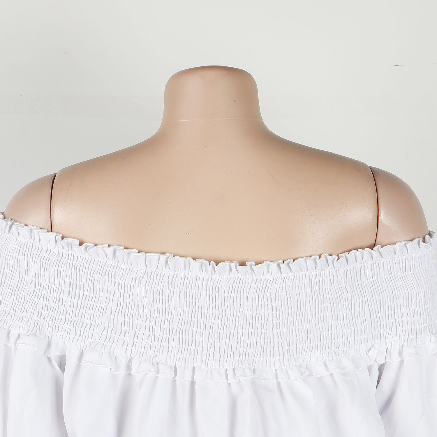 CM.YAYA Chic Women Cascading Ruffles Petal Off Shoulder Long Sleeve Smock Dress 2022 Big Swing Loose Blouse Sundress Vestidos