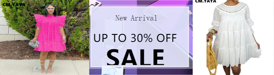 CM.YAYA Elegant Women Puff Short Sleeve Smock Dress  2022 Summer Chic Big Swing Loose Turn-down Neck Sundress Vestidos