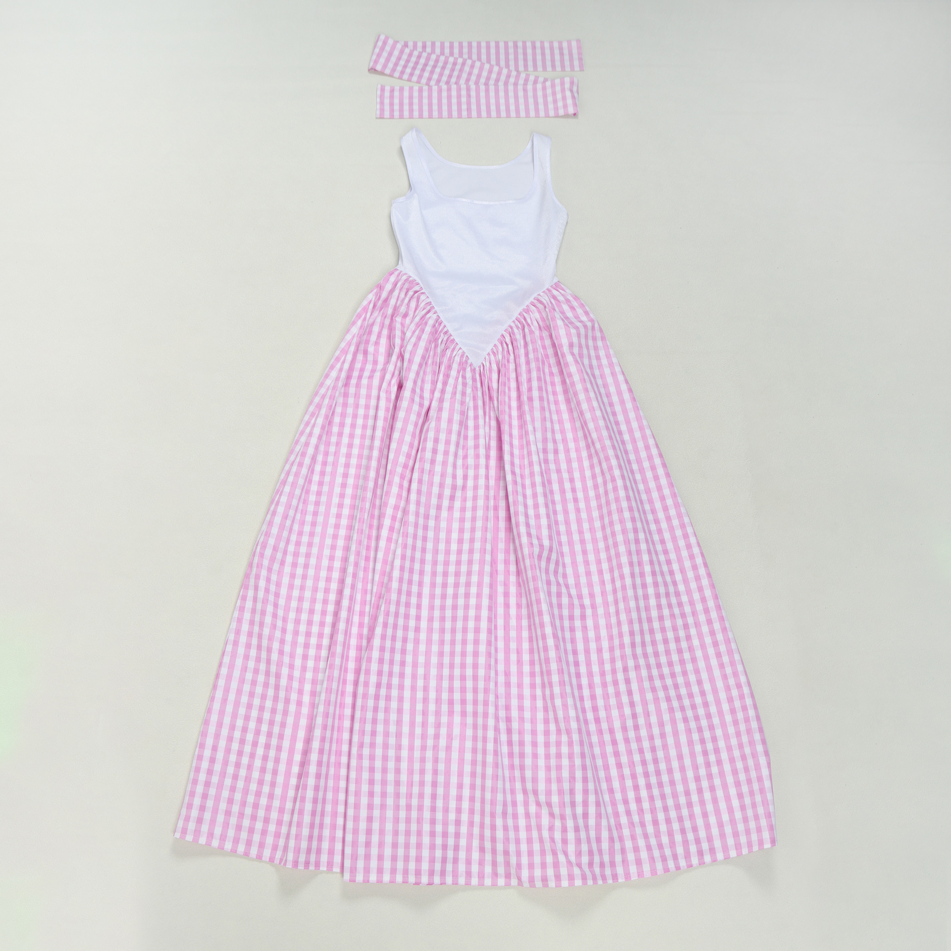 CM.YAYA Women Plaid Print U-Neck Sleeveless Tank Long Dress 2025 Summer Beach Holiday Birthday Sexy Club Party Evening Dresses