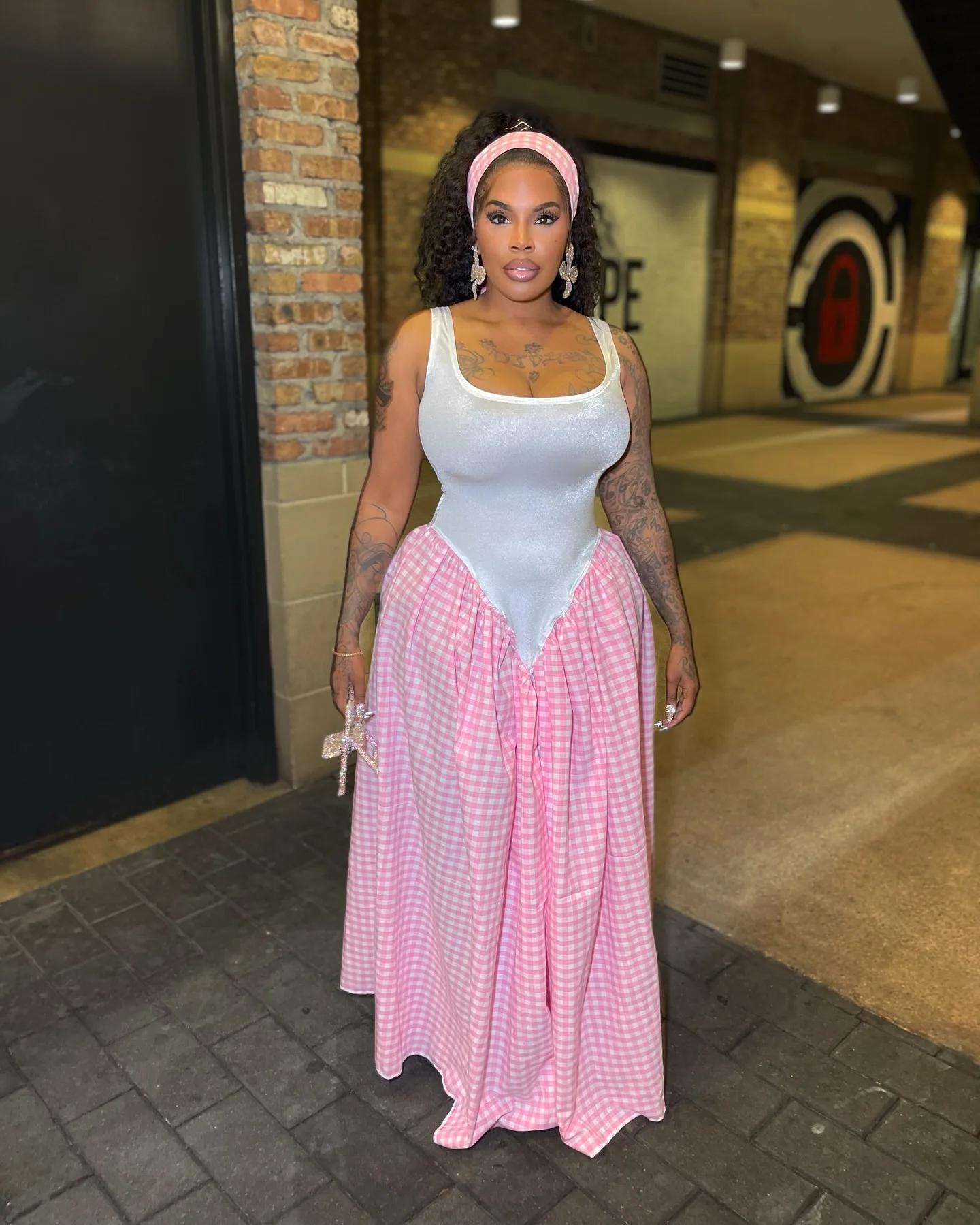 CM.YAYA Women Plaid Print U-Neck Sleeveless Tank Long Dress 2025 Summer Beach Holiday Birthday Sexy Club Party Evening Dresses