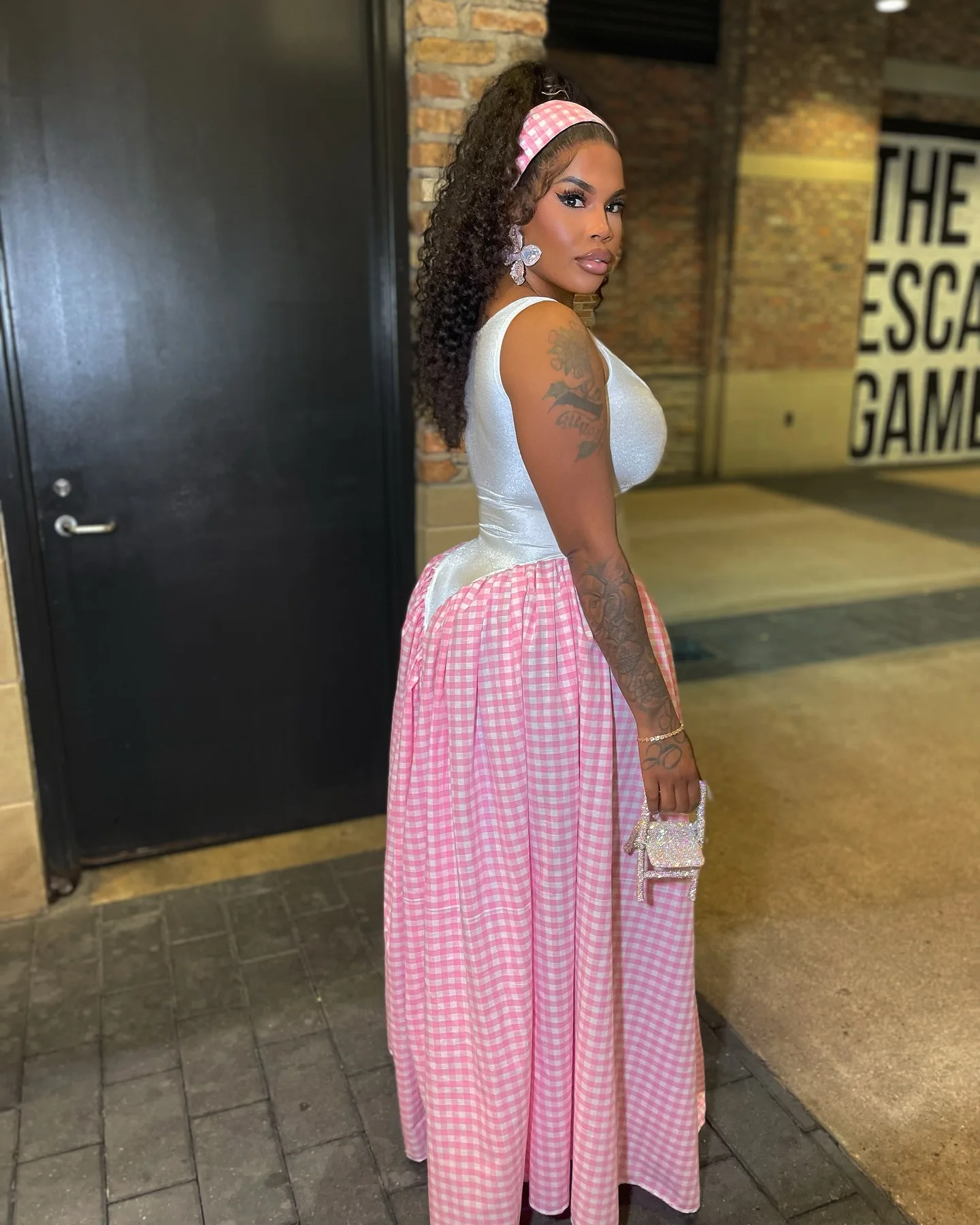 CM.YAYA Women Plaid Print U-Neck Sleeveless Tank Long Dress 2025 Summer Beach Holiday Birthday Sexy Club Party Evening Dresses