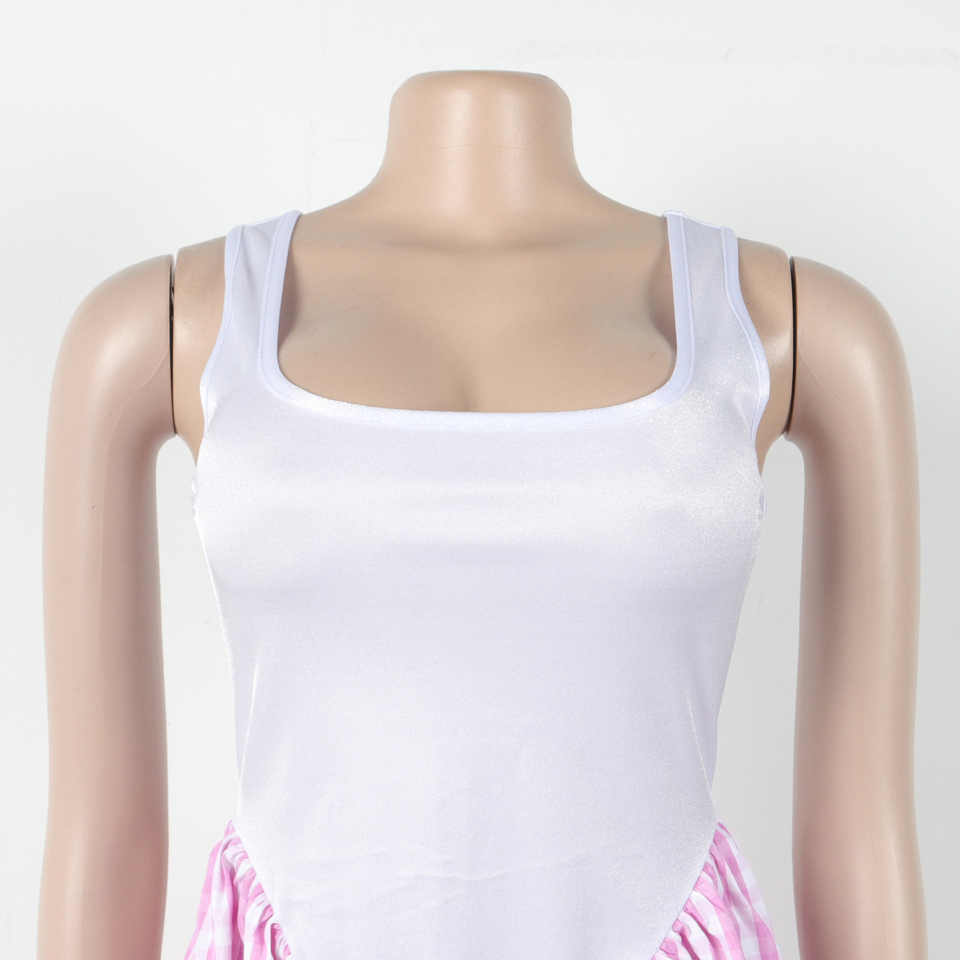 CM.YAYA Women Plaid Print U-Neck Sleeveless Tank Long Dress 2025 Summer Beach Holiday Birthday Sexy Club Party Evening Dresses