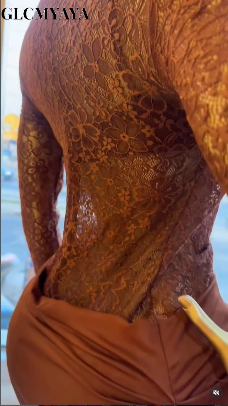 CM.YAYA Women Lace Patchwork Long Sleeve Stacked Ruched Midi Formal Dress 2026 Education Party Cocktail Street Fashion Dresses CM.YAYA Women Lace Patchwork Long Sleeve Stacked Ruched Midi Formal Dress 2026 Education Party Cocktail Street Fashion Dresses