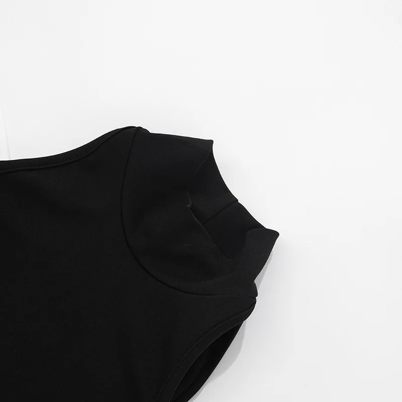 GLCMYAYA Women Dinner Party Elegant Black White Patchwork Pleat Mini Midi Dress Sexy Off-the-shoulder Slim Dresses Streetwear GLCMYAYA Women Dinner Party Elegant Black White Patchwork Pleat Mini Midi Dress Sexy Off-the-shoulder Slim Dresses Streetwear