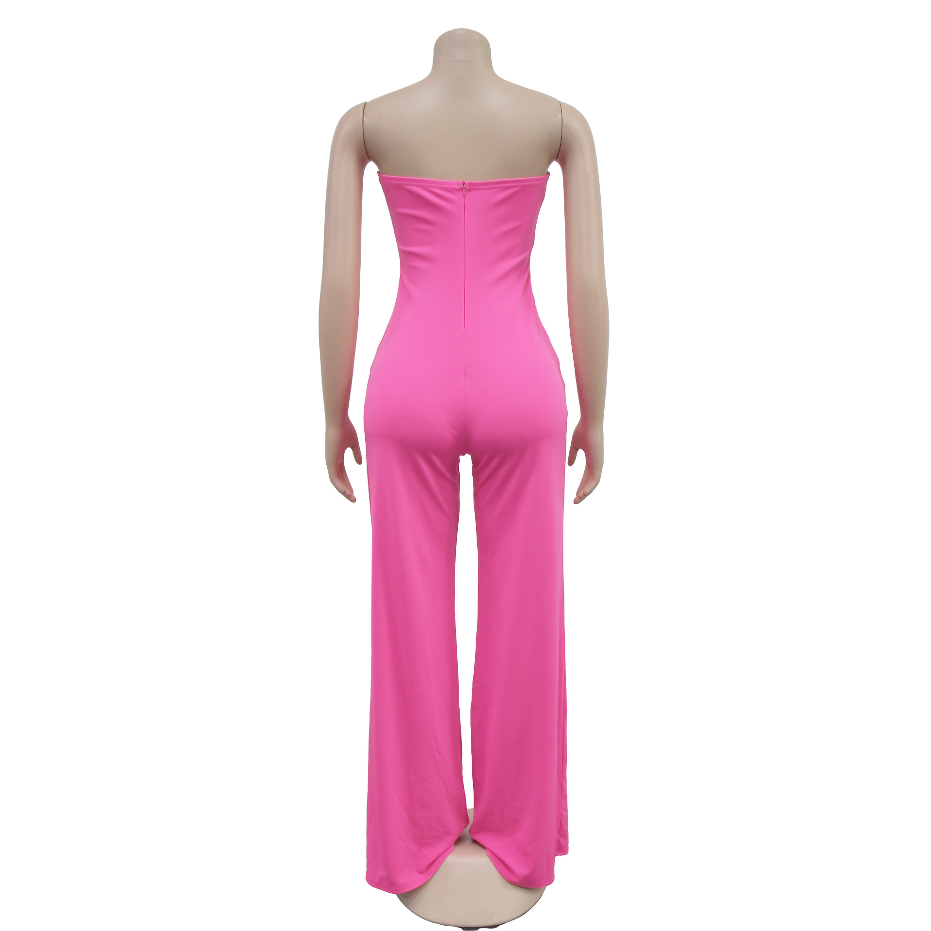 CM.YAYA Women Wide Leg Deep V-Neck Sleeveless Jumpsuits 2024 Summer Hollow Out Night Street Club Playsuit One Piece Suit Romper