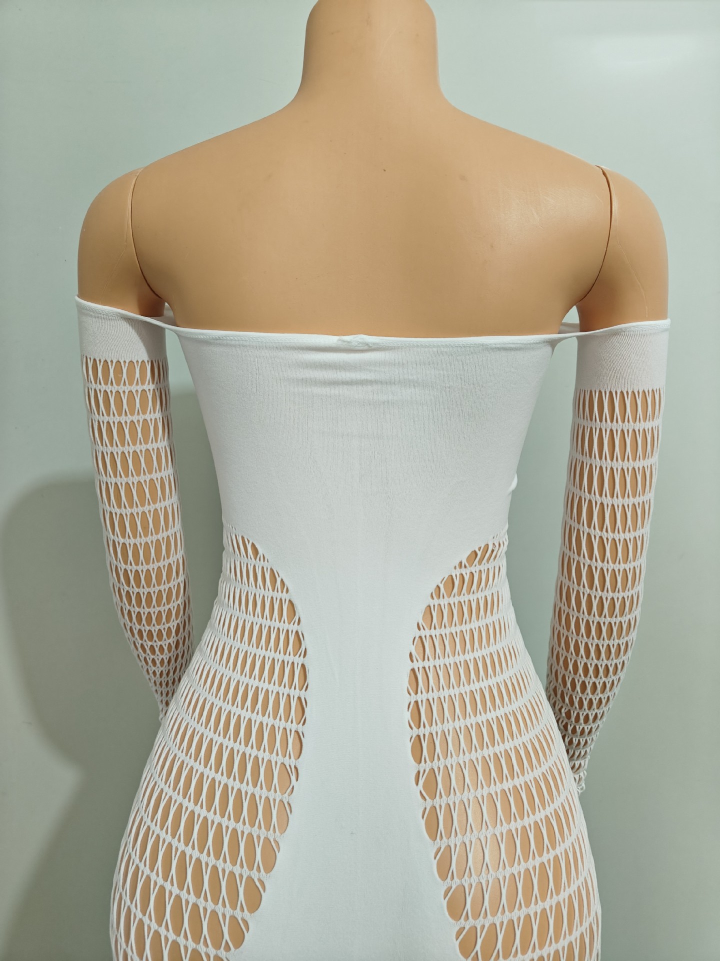 CM.YAYA Summer Full Sleeve Long Dress Mesh Hollow Out 2024 Strapless Evening Vestidos Sexy Party Club Maxi Dresses Vestidos