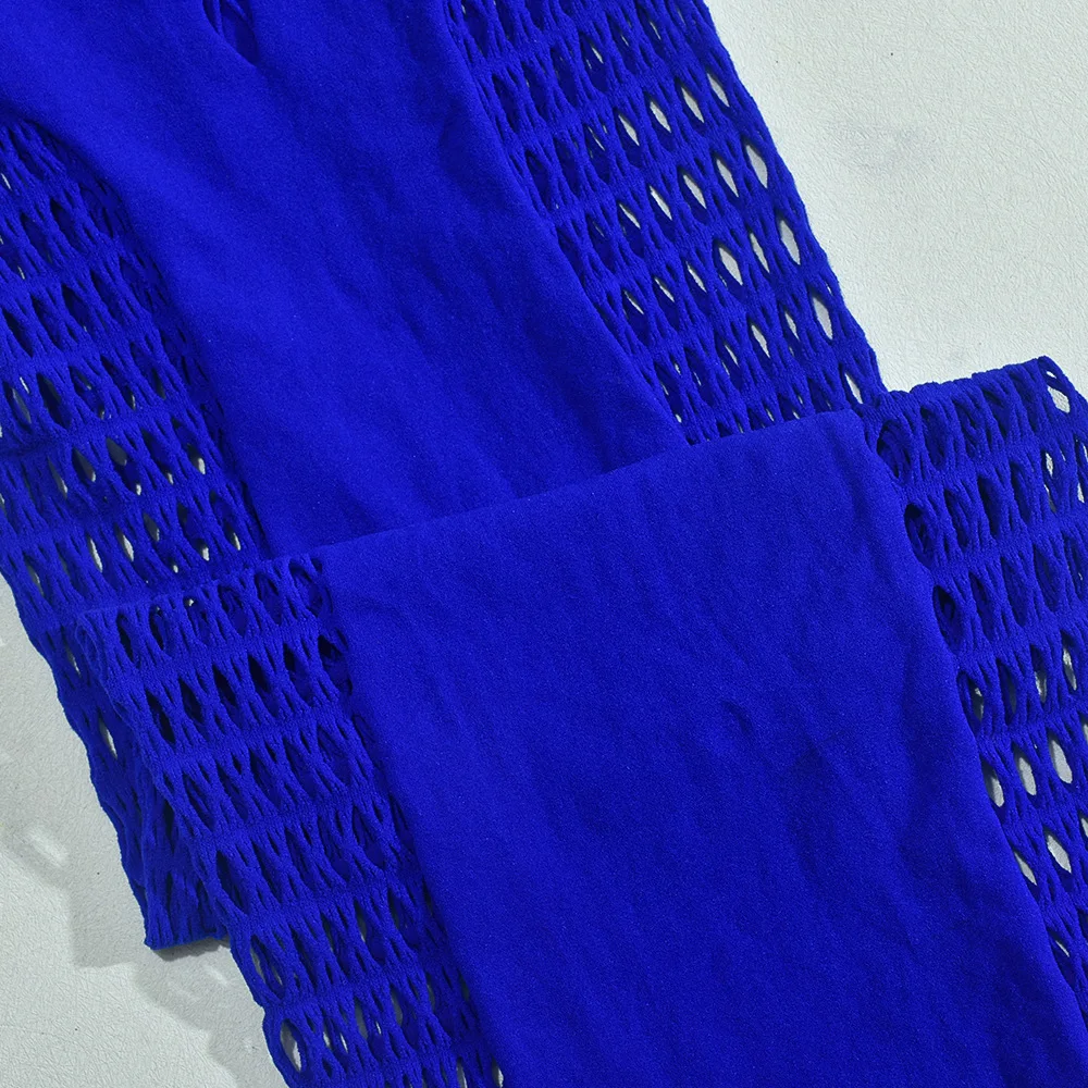 CM.YAYA Summer Full Sleeve Long Dress Mesh Hollow Out 2024 Strapless Evening Vestidos Sexy Party Club Maxi Dresses Vestidos