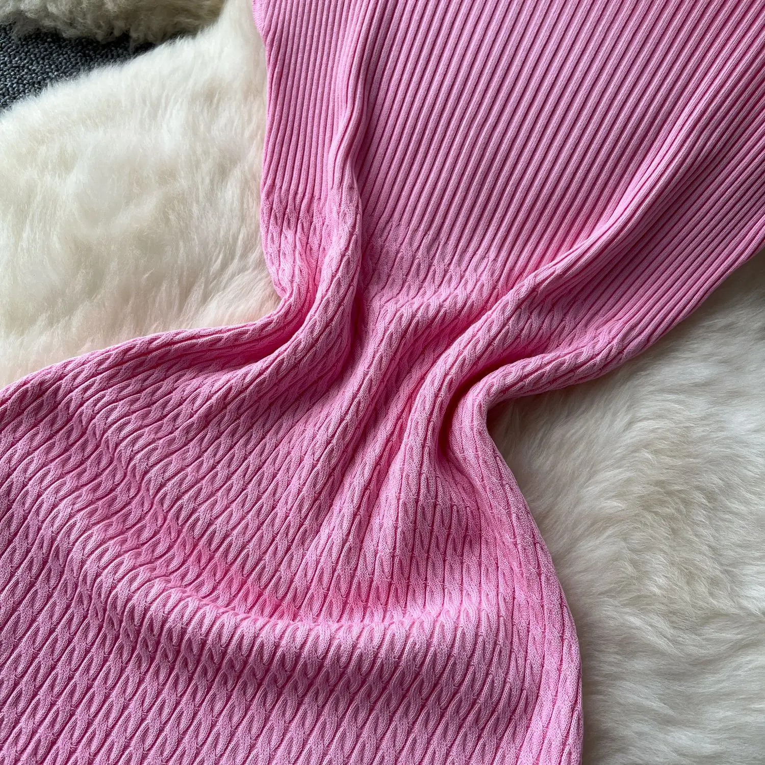 CM.YAYA Fashion Women Sleeveless O-neck Knit Bodycon Pencil Midi Dress 2025 Spring Club Sexy Party Evening birthday Dresses