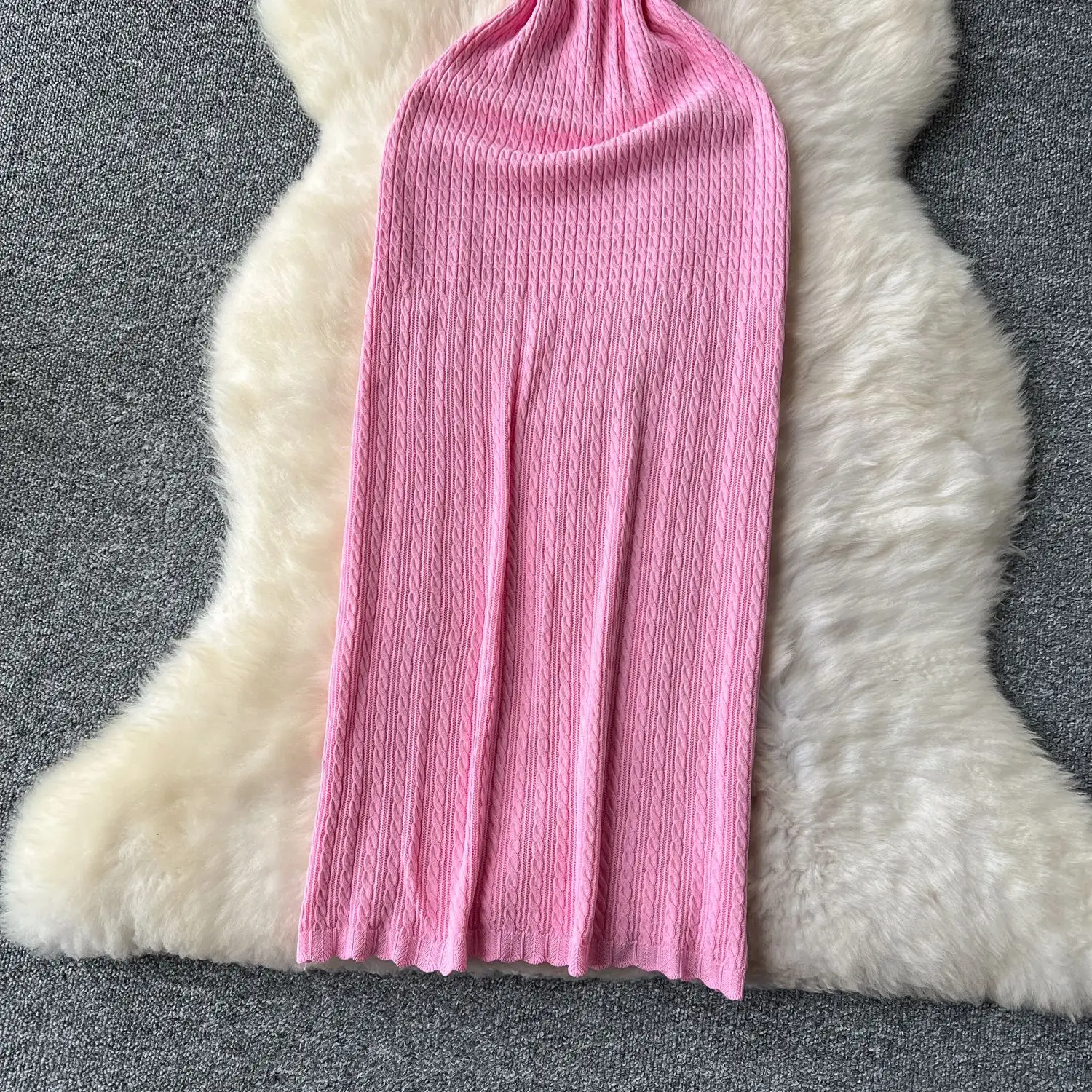 CM.YAYA Fashion Women Sleeveless O-neck Knit Bodycon Pencil Midi Dress 2025 Spring Club Sexy Party Evening birthday Dresses