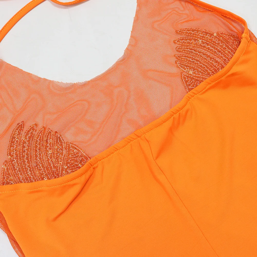 CM.YAYA Women Sequined See Through Feather Strap INS Bodycon Mini Dress 2024 Summer Sexy Night Party Club Prom Vestidos Dresses