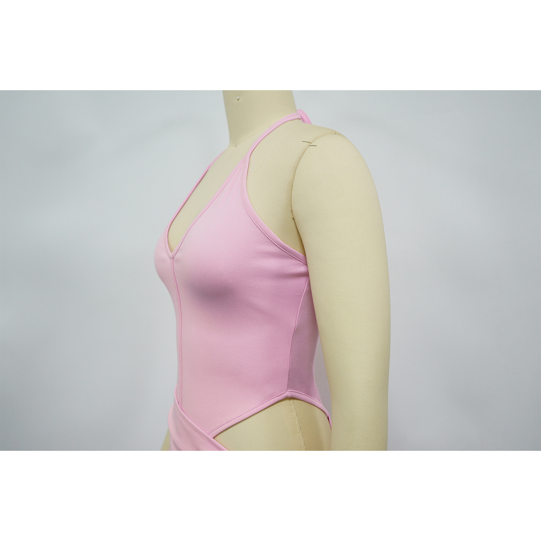 CM.YAYA Summer Women Halter Sleeveless V-Neck Tie Up High Side Split High Waist A-Line Dress Night Club Party Dresses Vestidos