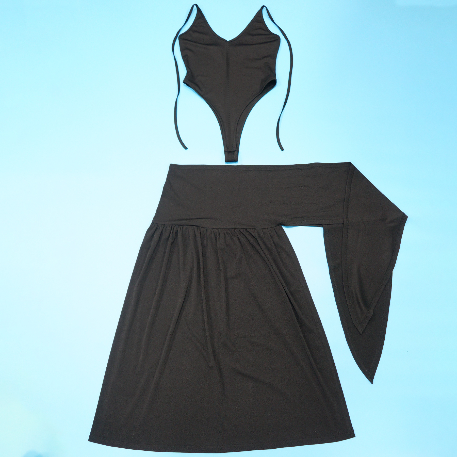 CM.YAYA Summer Women Halter Sleeveless V-Neck Tie Up High Side Split High Waist A-Line Dress Night Club Party Dresses Vestidos