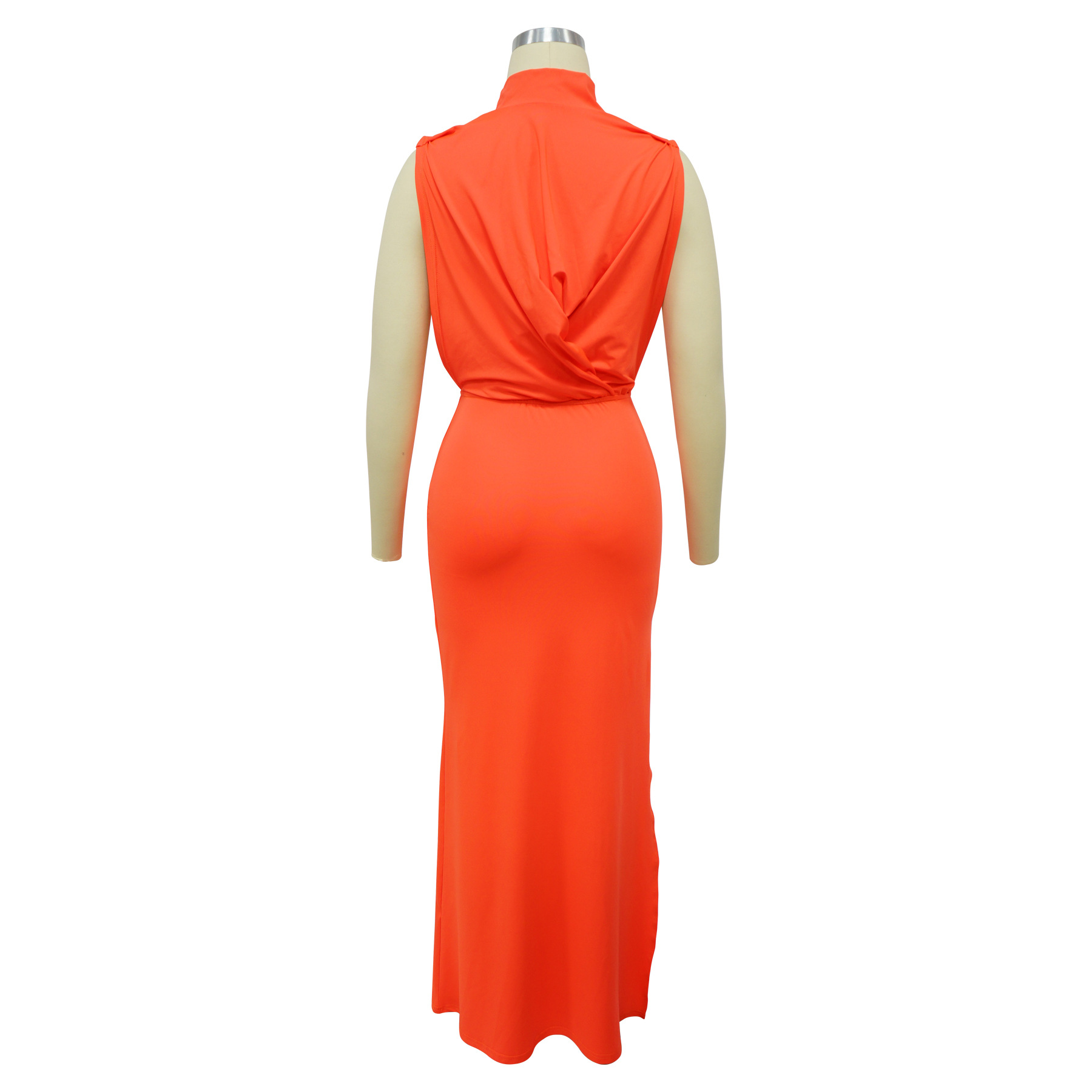 CM.YAYA Women O-neck High Split Ruched Stacked Bodycon Midi Maxi Dress 2024 Evening Party Club Vestidos Sexy Chic Long Dresses CM.YAYA Women O-neck High Split Ruched Stacked Bodycon Midi Maxi Dress 2024 Evening Party Club Vestidos Sexy Chic Long Dresses