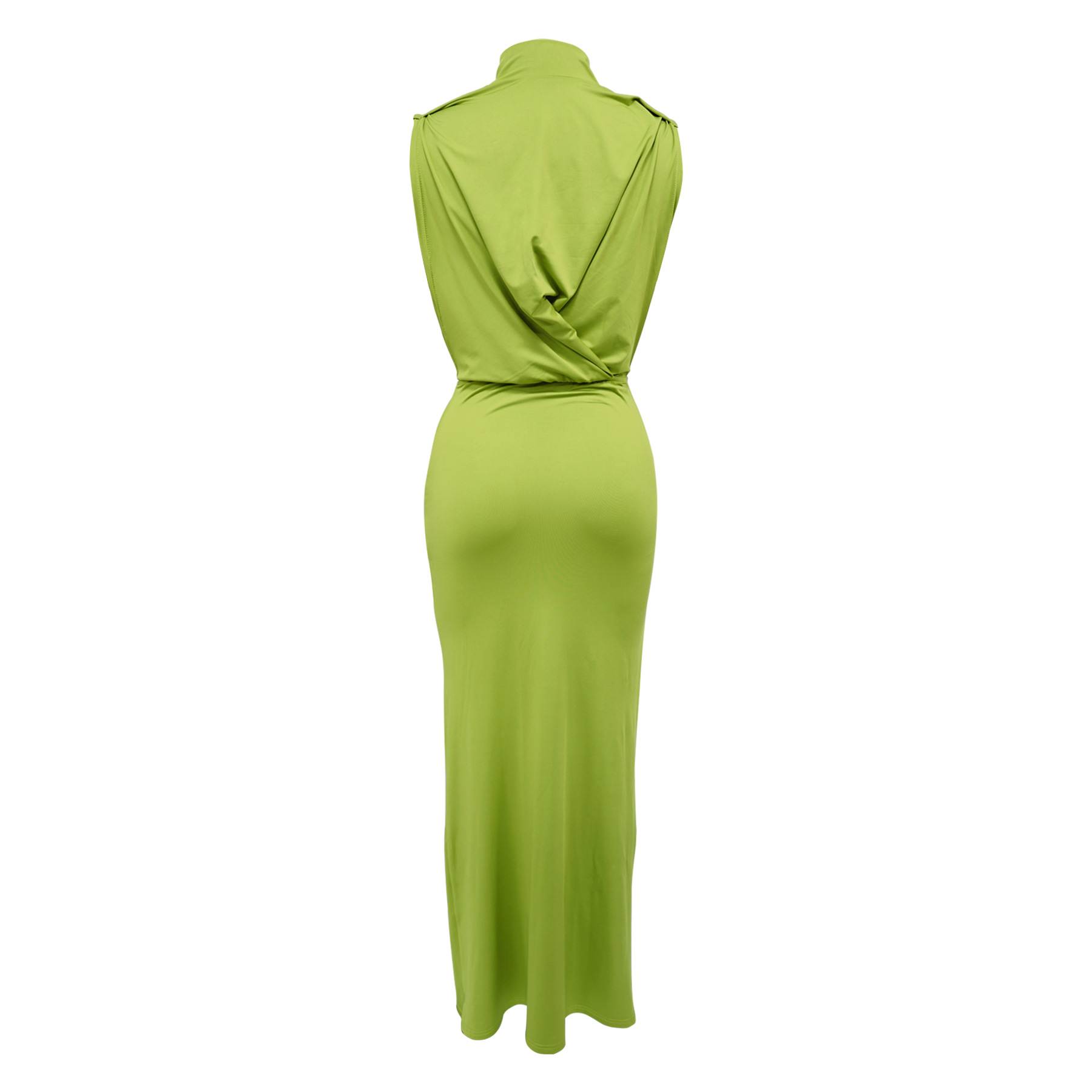 CM.YAYA Women O-neck High Split Ruched Stacked Bodycon Midi Maxi Dress 2024 Evening Party Club Vestidos Sexy Chic Long Dresses CM.YAYA Women O-neck High Split Ruched Stacked Bodycon Midi Maxi Dress 2024 Evening Party Club Vestidos Sexy Chic Long Dresses