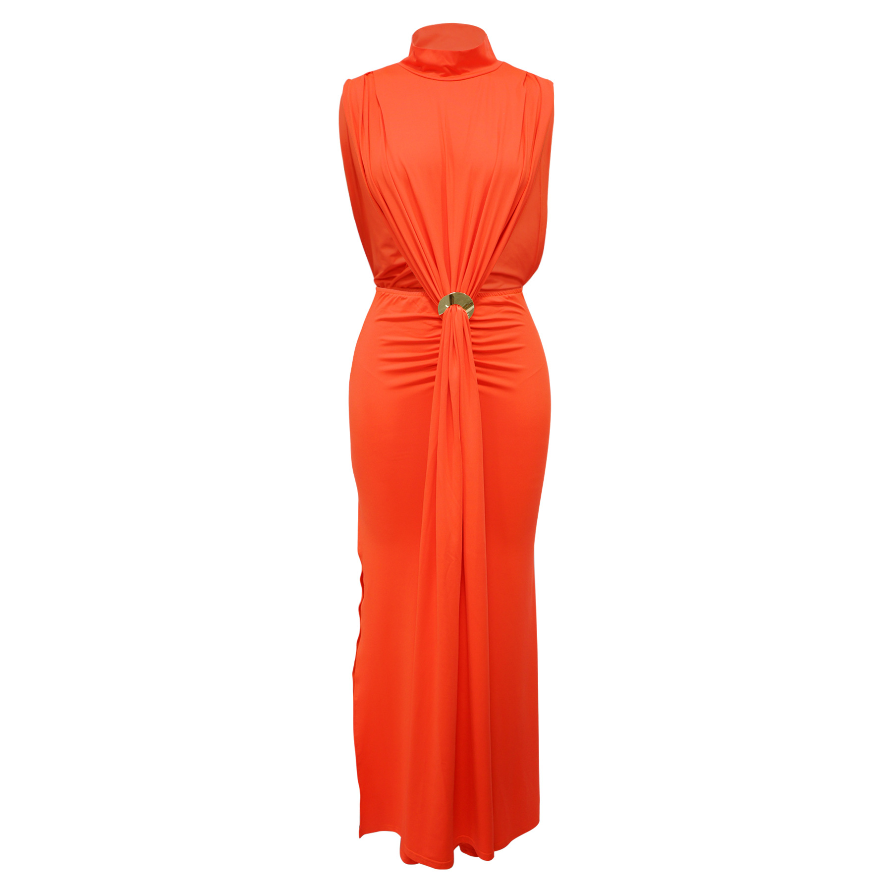 CM.YAYA Women O-neck High Split Ruched Stacked Bodycon Midi Maxi Dress 2024 Evening Party Club Vestidos Sexy Chic Long Dresses CM.YAYA Women O-neck High Split Ruched Stacked Bodycon Midi Maxi Dress 2024 Evening Party Club Vestidos Sexy Chic Long Dresses