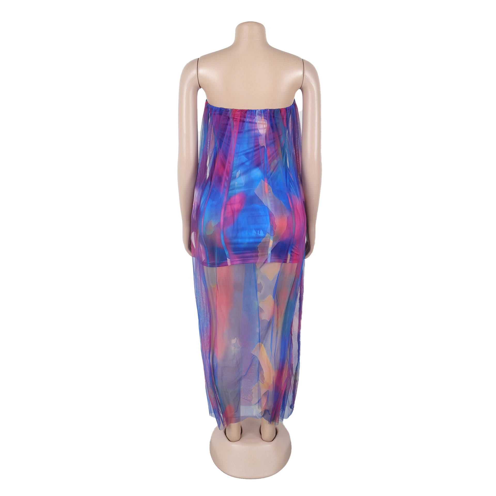 CM.YAYA Women Sleeveless Tie Dye Print Strapless Mesh Bodycon Midi Long Maxi Dress 2025 Birthday Club Party Vestido Sexy Dresses CM.YAYA Women Sleeveless Tie Dye Print Strapless Mesh Bodycon Midi Long Maxi Dress 2025 Birthday Club Party Vestido Sexy Dresses