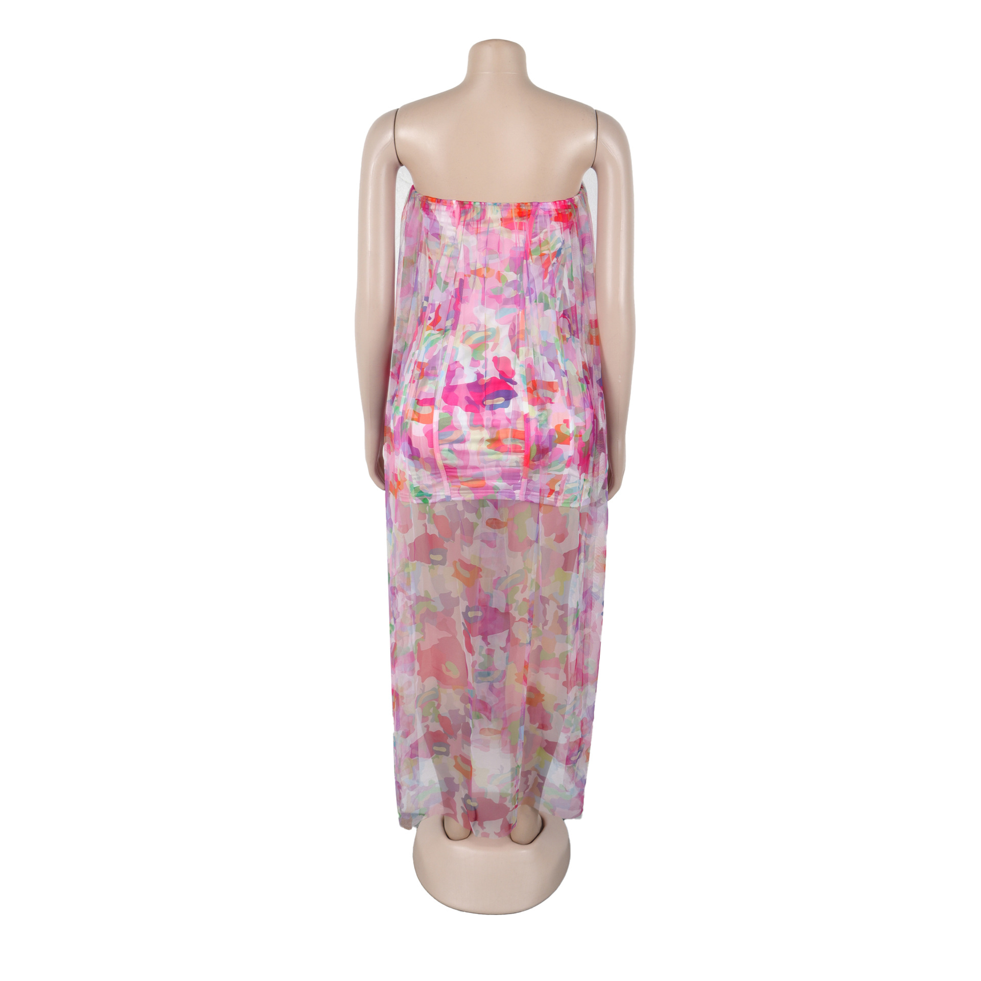 CM.YAYA Women Sleeveless Tie Dye Print Strapless Mesh Bodycon Midi Long Maxi Dress 2025 Birthday Club Party Vestido Sexy Dresses CM.YAYA Women Sleeveless Tie Dye Print Strapless Mesh Bodycon Midi Long Maxi Dress 2025 Birthday Club Party Vestido Sexy Dresses