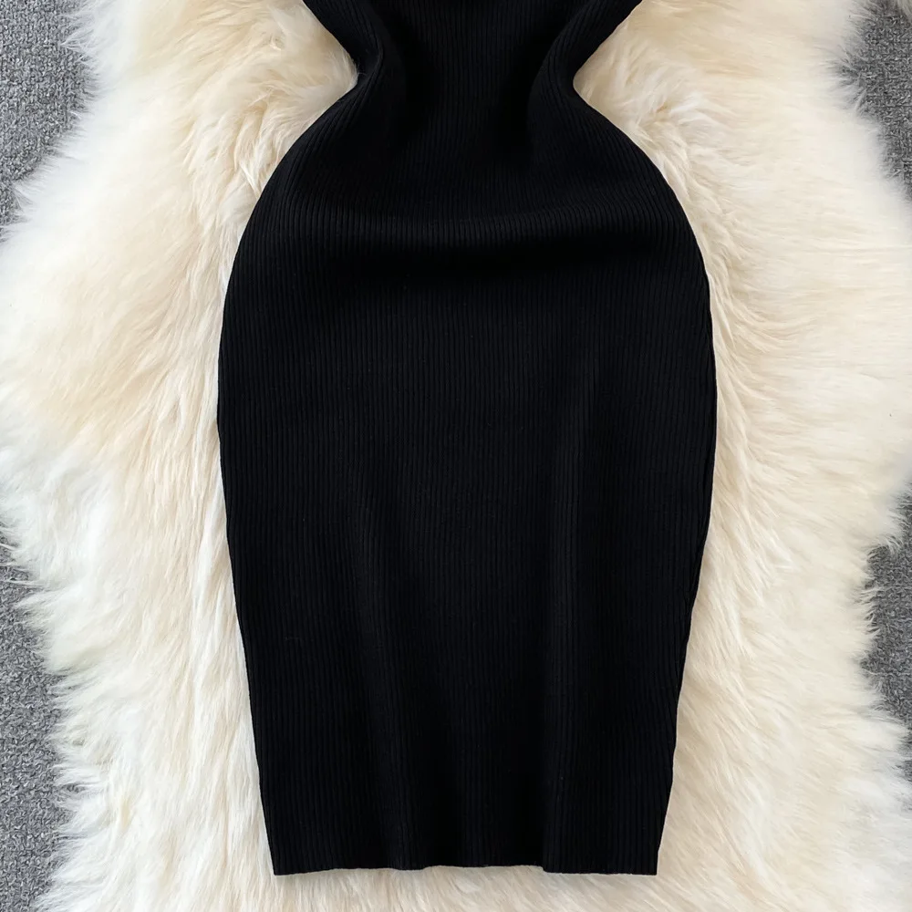 CM.YAYA Fashion Women striped knit Sleeveless Active Sporty Bodycon Mini Dress 2025 Summer Vacation Fitness Streetwear Dresses