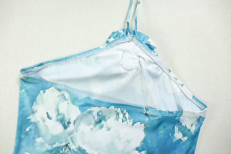 CM.YAYA Women Sleeveless Floral Print Flower Halter Neck Bodycon Midi Maxi Dress Summer 2025 Evening Sexy Party Dresses Vestidos