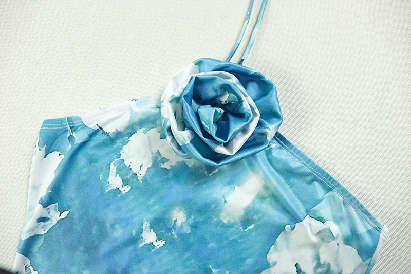 CM.YAYA Women Sleeveless Floral Print Flower Halter Neck Bodycon Midi Maxi Dress Summer 2025 Evening Sexy Party Dresses Vestidos