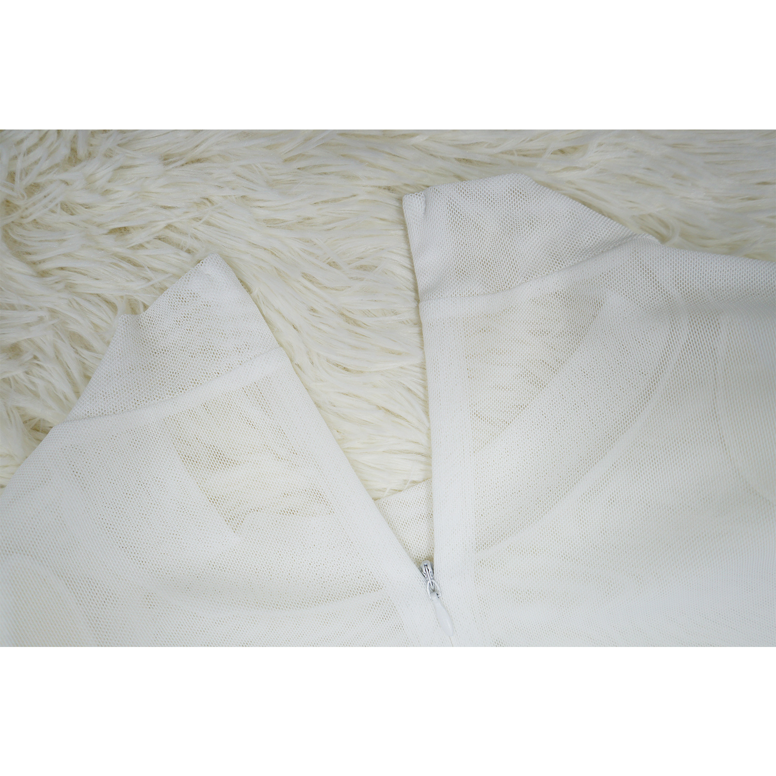 CM.YAYA Women Mesh Patchwork Long Sleeve O-neck T-shirt Ruched Up Irregular Bodycon Midi Dress 2023 Evening Sexy Dresses Vestido