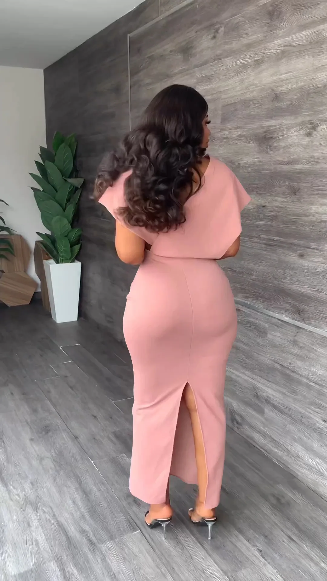 CM.YAYA Vintage Women Batwing Short Sleeve Wrap V-neck Bodycon Midi Maxi Long Dress 2023 Fashion Sexy Party Street Dresses