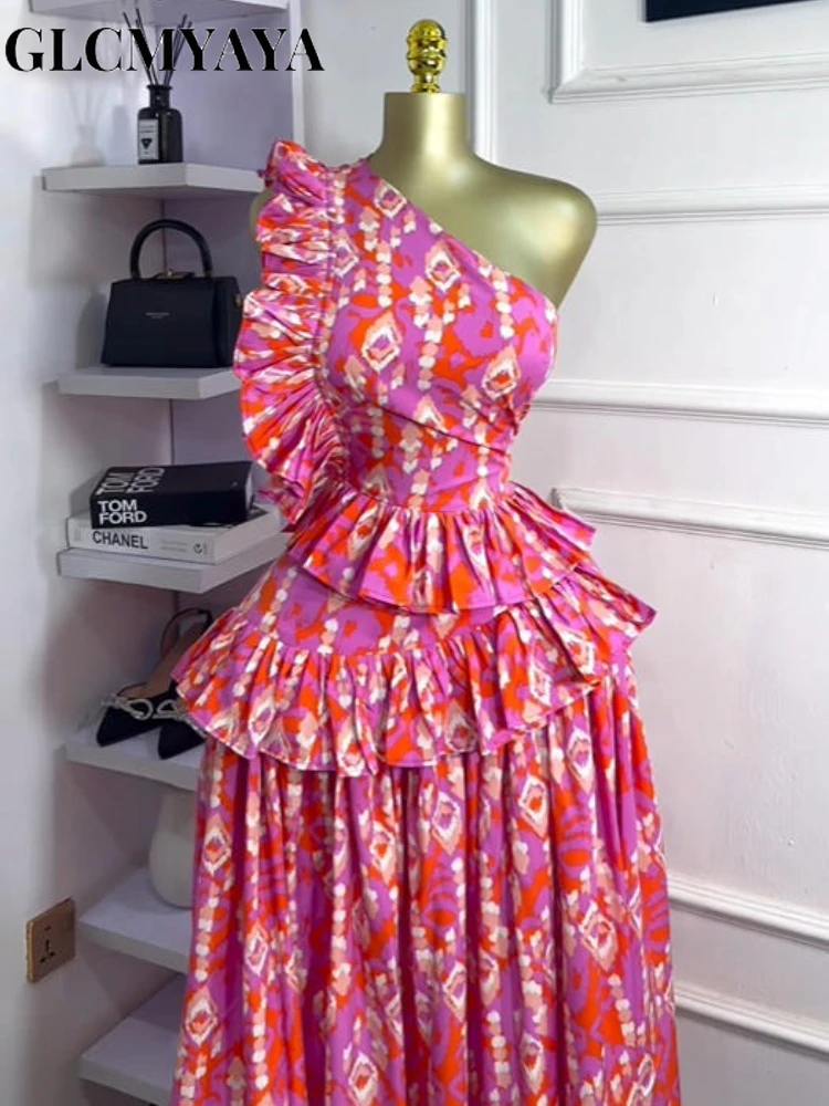 CM.YAYA Women Sleeveless One Shoulder Skew Collar Ruffles Midi Maxi Long Dress Sexy Street Birthday Party Evening Trendy Dresses CM.YAYA Women Sleeveless One Shoulder Skew Collar Ruffles Midi Maxi Long Dress Sexy Street Birthday Party Evening Trendy Dresses