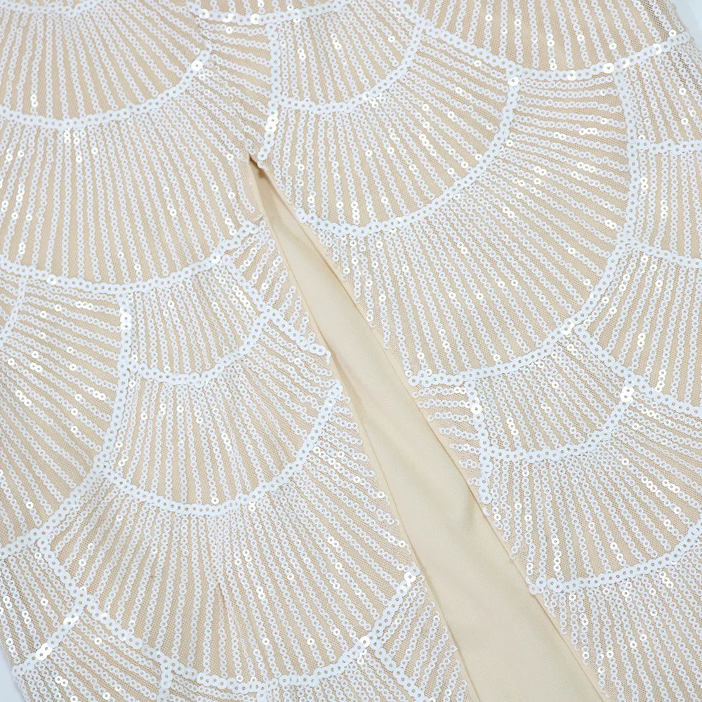 CM.YAYA 2025 Summer Women Sequins Beading Strap Sleeveless Bodycon Maxi Long Dress Sexy Night Evening Birthday Party Dresses