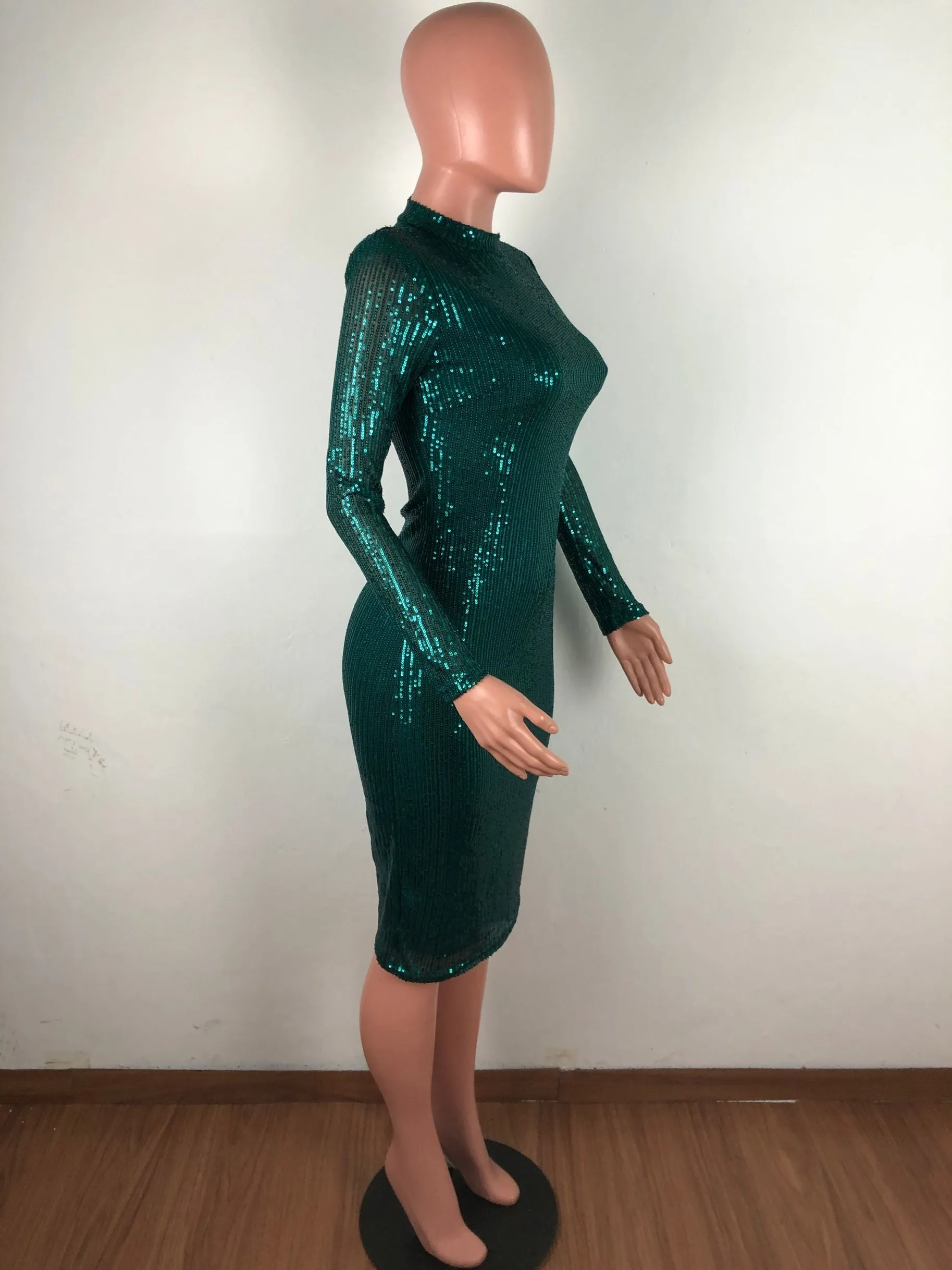 CM.YAYA Spring Winter Dress Women Sequined Sexy Full Sleeve Bodycon O-Neck Night Club Party Street Bandage Midi Pencil Dresses CM.YAYA Spring Winter Dress Women Sequined Sexy Full Sleeve Bodycon O-Neck Night Club Party Street Bandage Midi Pencil Dresses