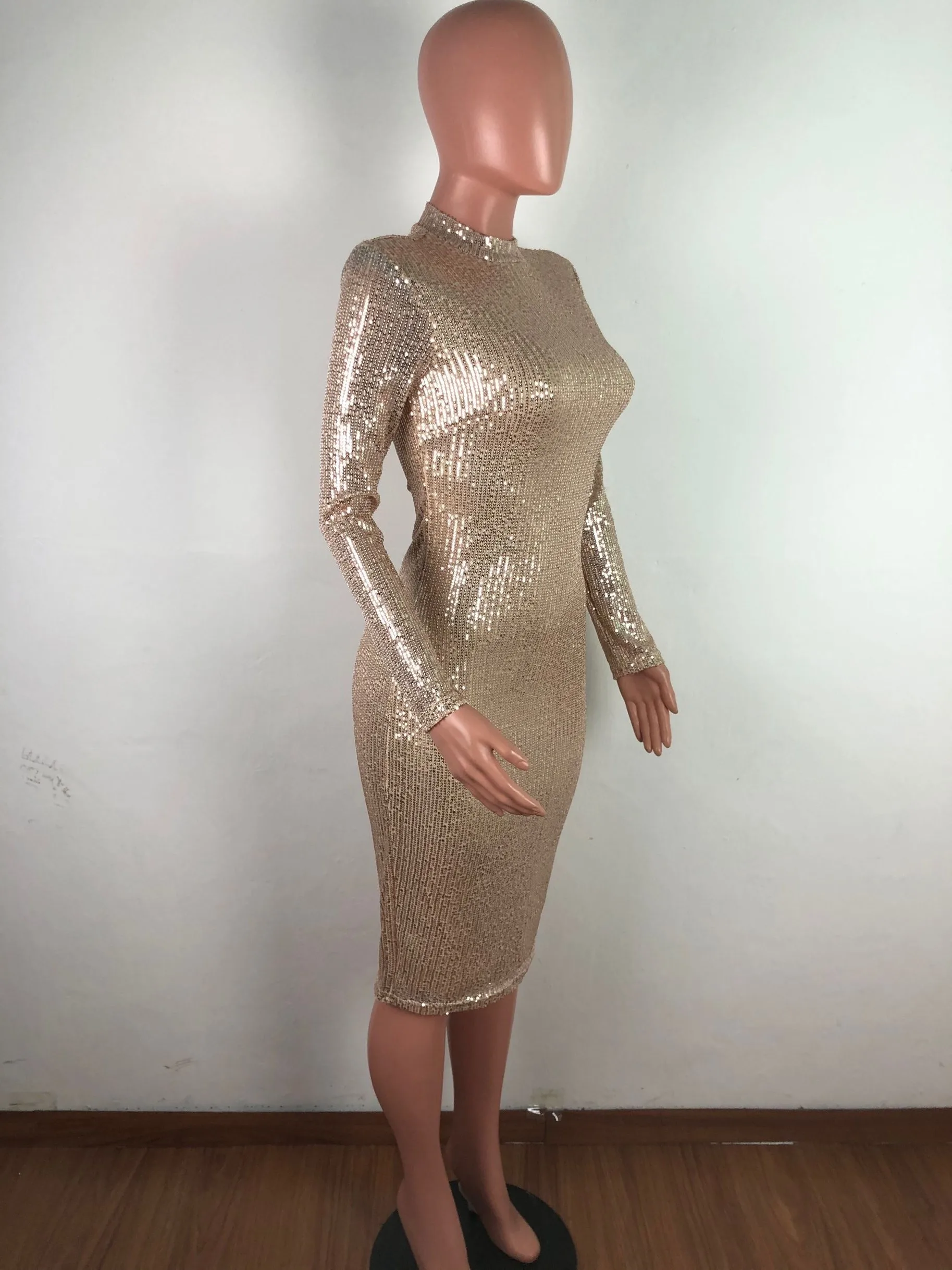 CM.YAYA Spring Winter Dress Women Sequined Sexy Full Sleeve Bodycon O-Neck Night Club Party Street Bandage Midi Pencil Dresses CM.YAYA Spring Winter Dress Women Sequined Sexy Full Sleeve Bodycon O-Neck Night Club Party Street Bandage Midi Pencil Dresses