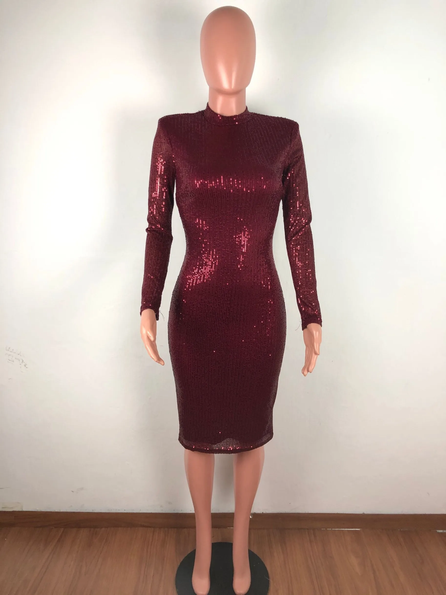 CM.YAYA Spring Winter Dress Women Sequined Sexy Full Sleeve Bodycon O-Neck Night Club Party Street Bandage Midi Pencil Dresses CM.YAYA Spring Winter Dress Women Sequined Sexy Full Sleeve Bodycon O-Neck Night Club Party Street Bandage Midi Pencil Dresses