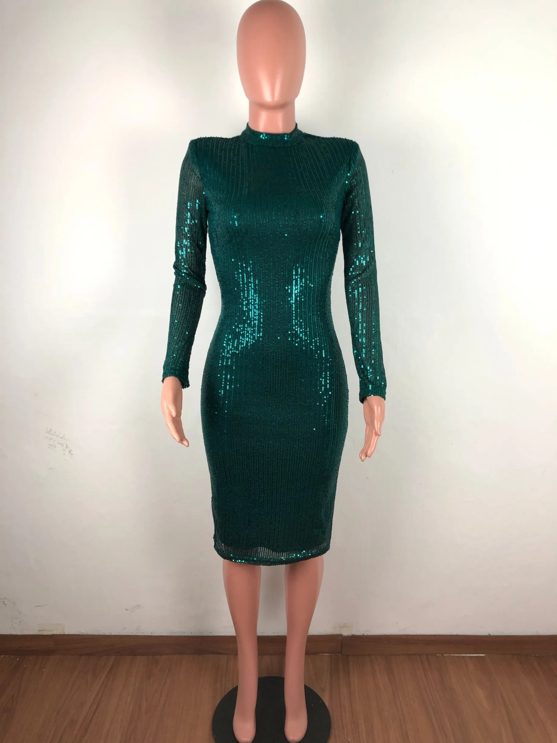 CM.YAYA Spring Winter Dress Women Sequined Sexy Full Sleeve Bodycon O-Neck Night Club Party Street Bandage Midi Pencil Dresses CM.YAYA Spring Winter Dress Women Sequined Sexy Full Sleeve Bodycon O-Neck Night Club Party Street Bandage Midi Pencil Dresses