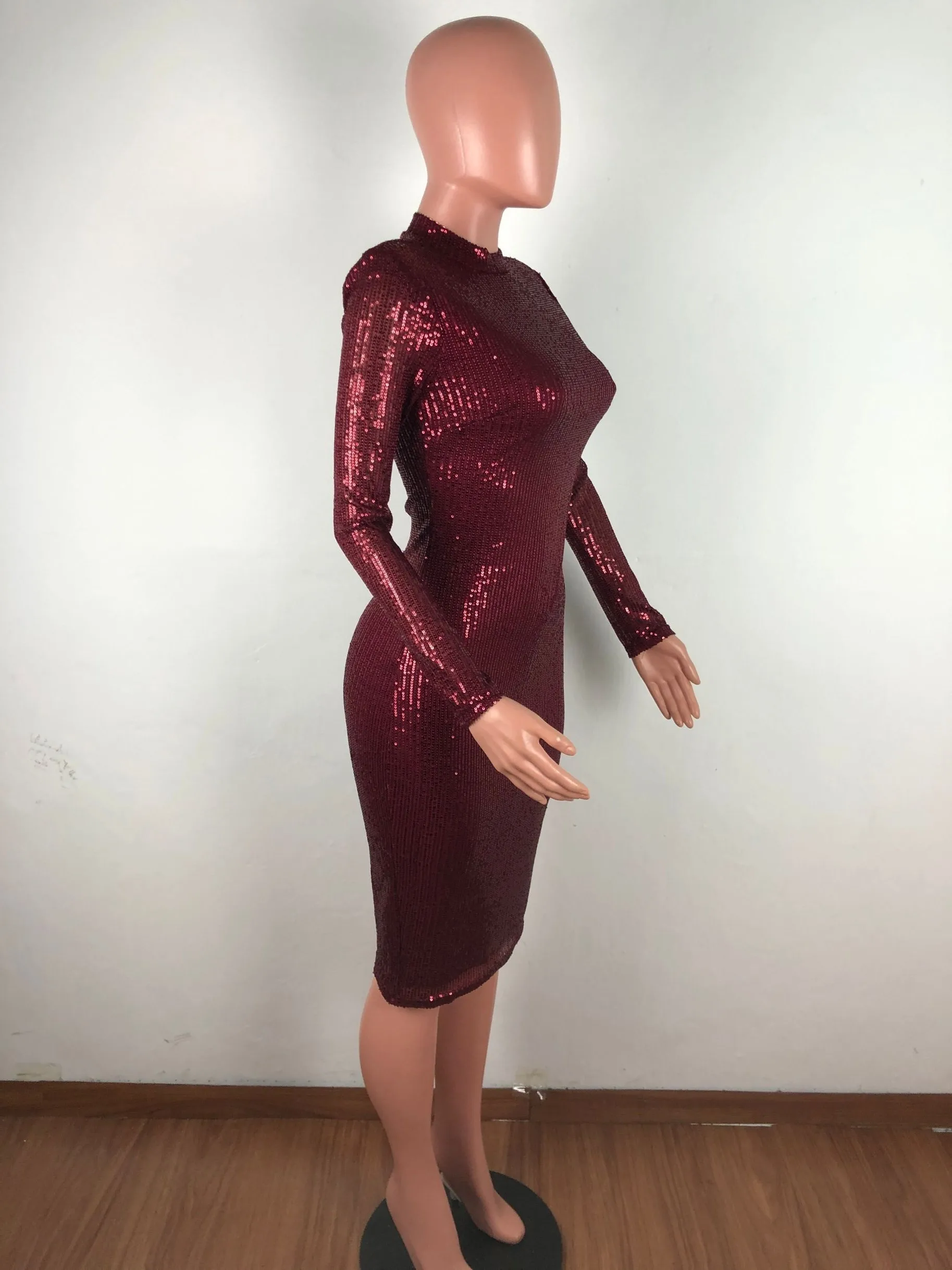 CM.YAYA Spring Winter Dress Women Sequined Sexy Full Sleeve Bodycon O-Neck Night Club Party Street Bandage Midi Pencil Dresses CM.YAYA Spring Winter Dress Women Sequined Sexy Full Sleeve Bodycon O-Neck Night Club Party Street Bandage Midi Pencil Dresses