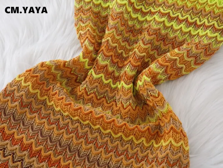 CM.YAYA Women Wave Striped Sleeveless Knit Ribbed Tank Bodycon Midi Long Maxi Dress 2025 Streetwear Fashion Chic Dresses Vestido