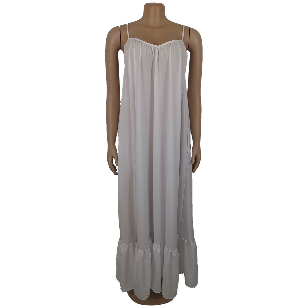 CMYAYA Women Summer Long Maxi Dress Sexy Sleeveless Strap Loose Beach Party Night Club Bandage Female S-5XL Dresses Vestido