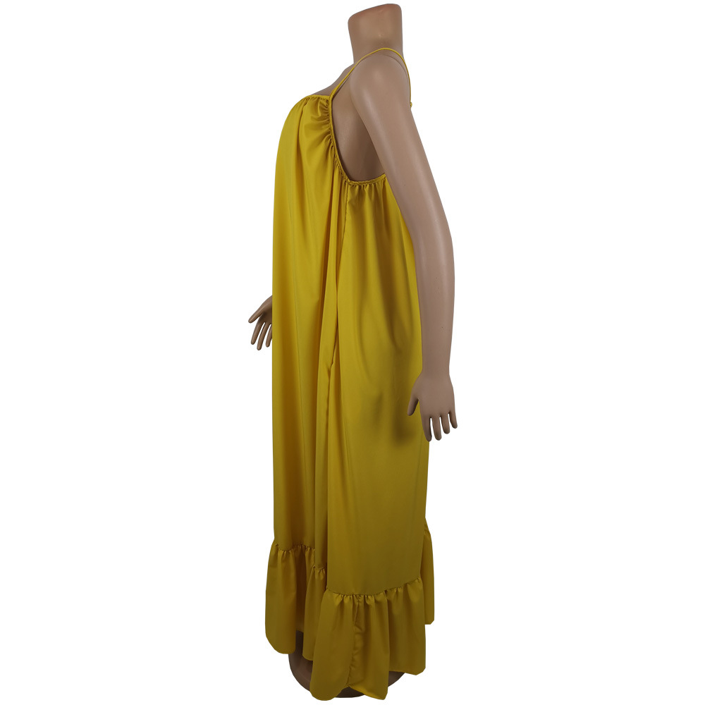 CMYAYA Women Summer Long Maxi Dress Sexy Sleeveless Strap Loose Beach Party Night Club Bandage Female S-5XL Dresses Vestido