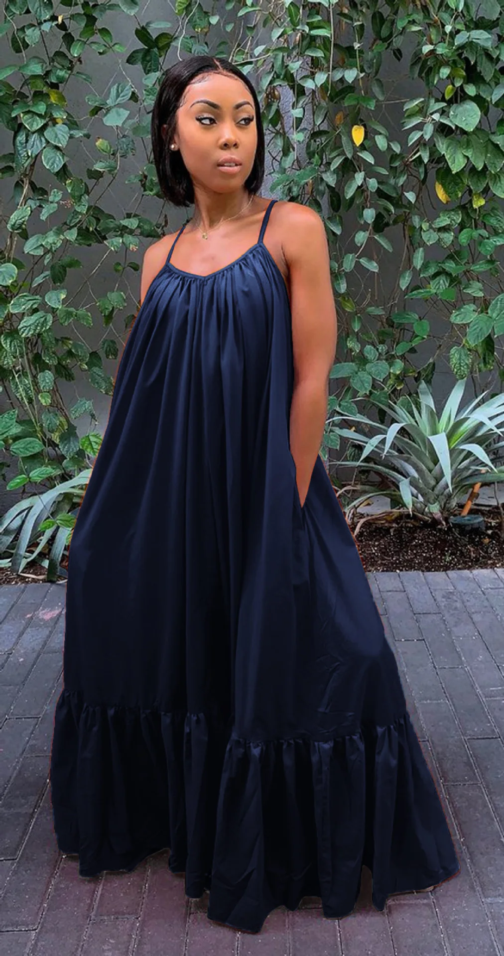 CMYAYA Women Summer Long Maxi Dress Sexy Sleeveless Strap Loose Beach Party Night Club Bandage Female S-5XL Dresses Vestido