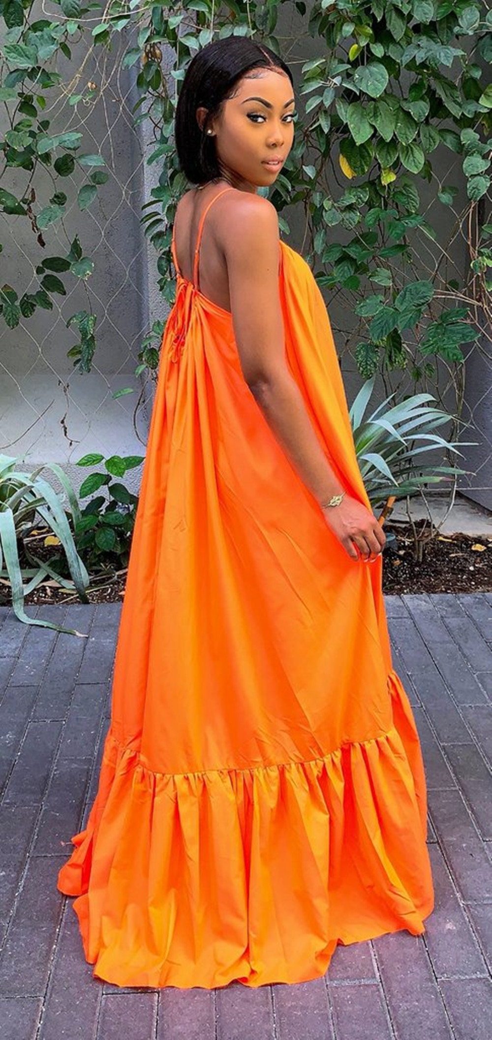 CMYAYA Women Summer Long Maxi Dress Sexy Sleeveless Strap Loose Beach Party Night Club Bandage Female S-5XL Dresses Vestido