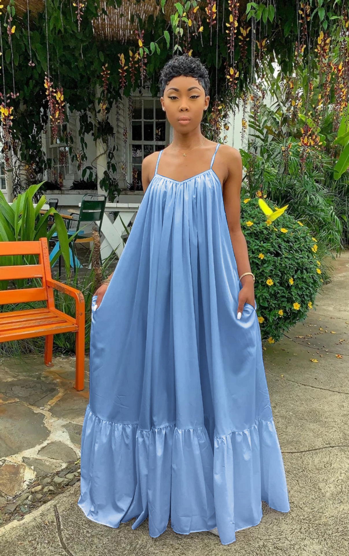 CMYAYA Women Summer Long Maxi Dress Sexy Sleeveless Strap Loose Beach Party Night Club Bandage Female S-5XL Dresses Vestido