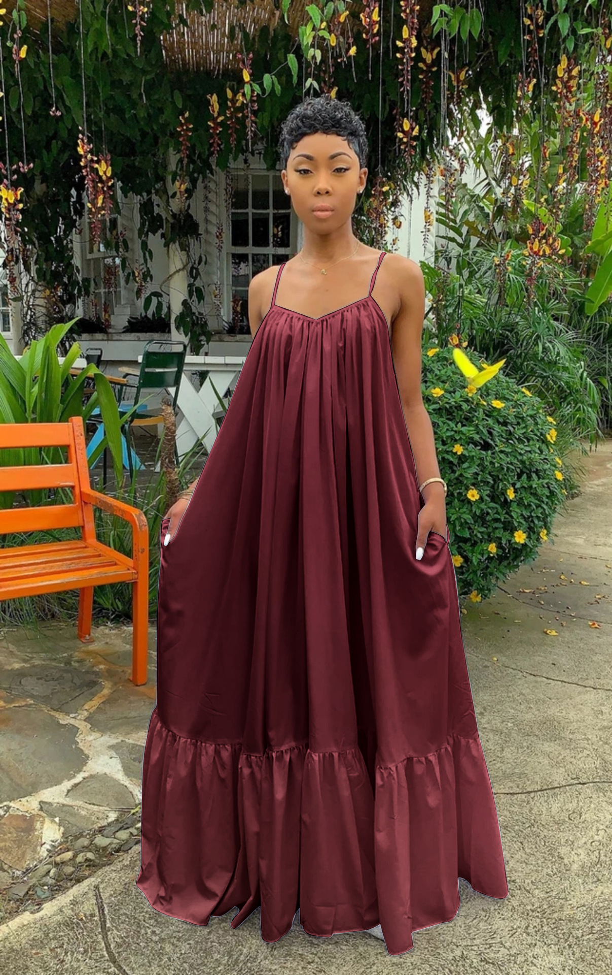 CMYAYA Women Summer Long Maxi Dress Sexy Sleeveless Strap Loose Beach Party Night Club Bandage Female S-5XL Dresses Vestido