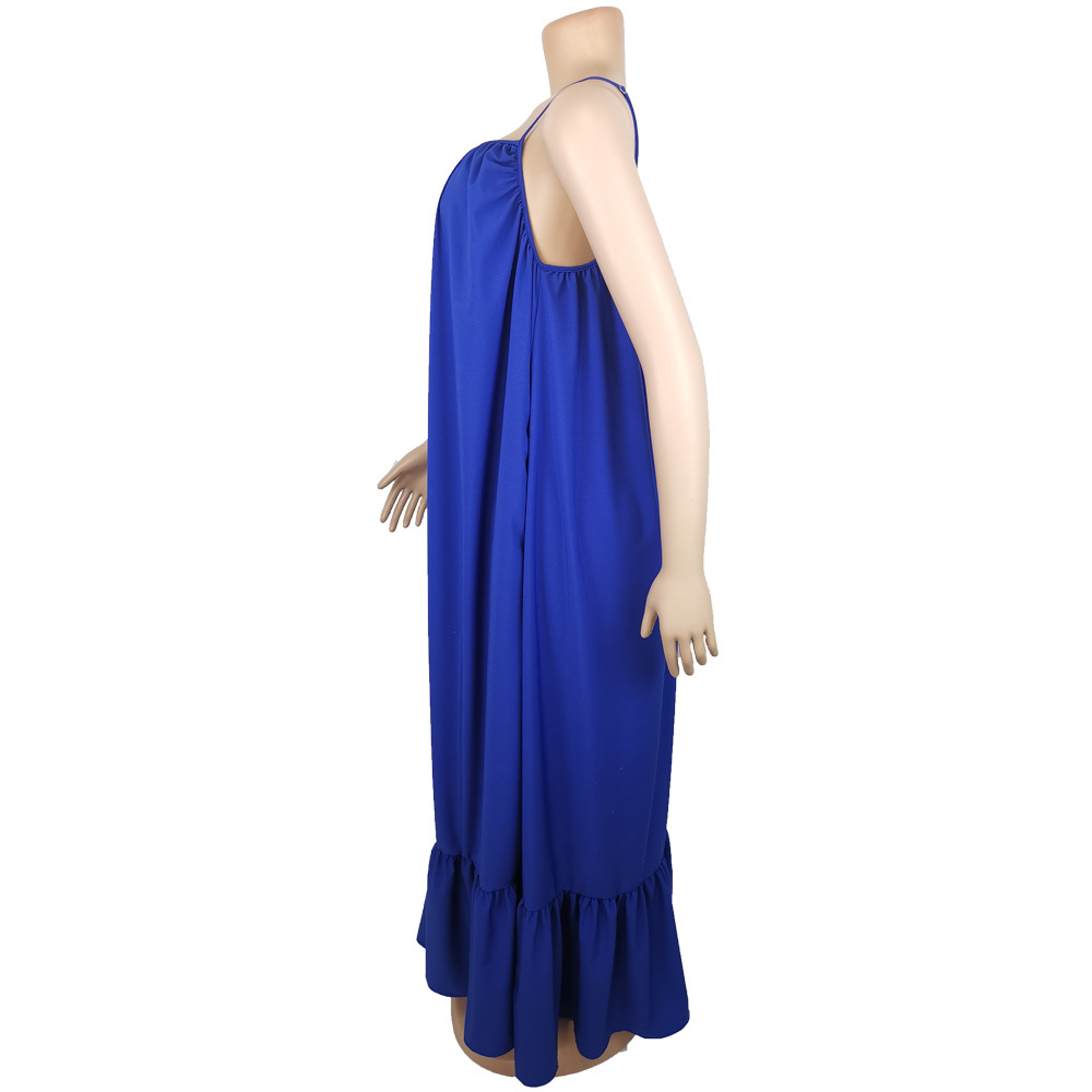 CMYAYA Women Summer Long Maxi Dress Sexy Sleeveless Strap Loose Beach Party Night Club Bandage Female S-5XL Dresses Vestido