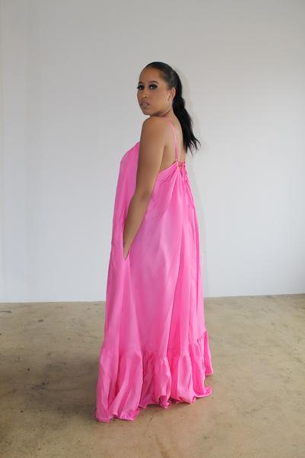 CMYAYA Women Summer Long Maxi Dress Sexy Sleeveless Strap Loose Beach Party Night Club Bandage Female S-5XL Dresses Vestido