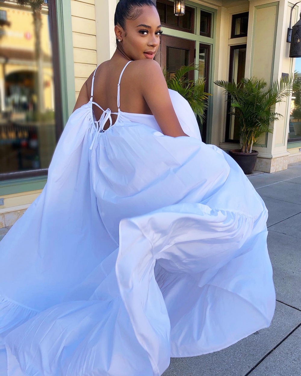 CMYAYA Women Summer Long Maxi Dress Sexy Sleeveless Strap Loose Beach Party Night Club Bandage Female S-5XL Dresses Vestido