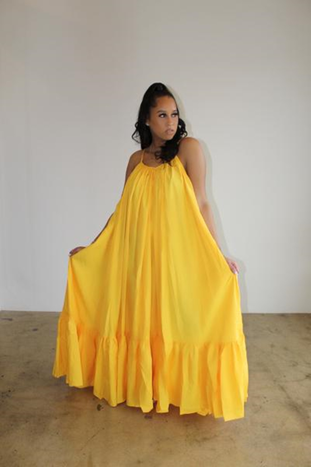 CMYAYA Women Summer Long Maxi Dress Sexy Sleeveless Strap Loose Beach Party Night Club Bandage Female S-5XL Dresses Vestido