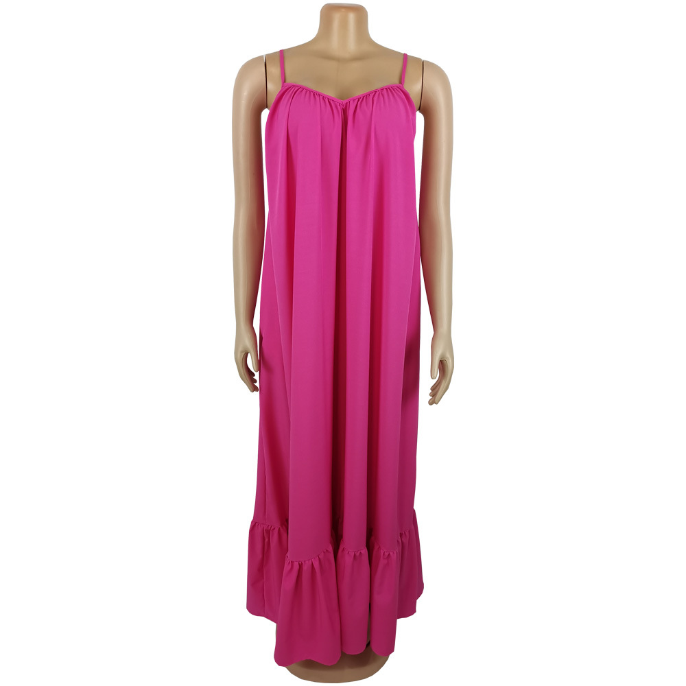 CMYAYA Women Summer Long Maxi Dress Sexy Sleeveless Strap Loose Beach Party Night Club Bandage Female S-5XL Dresses Vestido