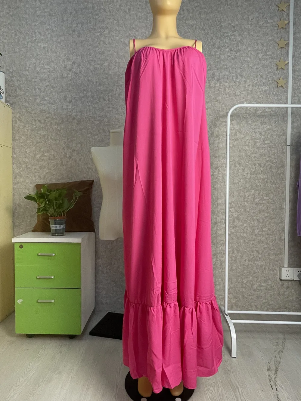 CMYAYA Women Summer Long Maxi Dress Sexy Sleeveless Strap Loose Beach Party Night Club Bandage Female S-5XL Dresses Vestido