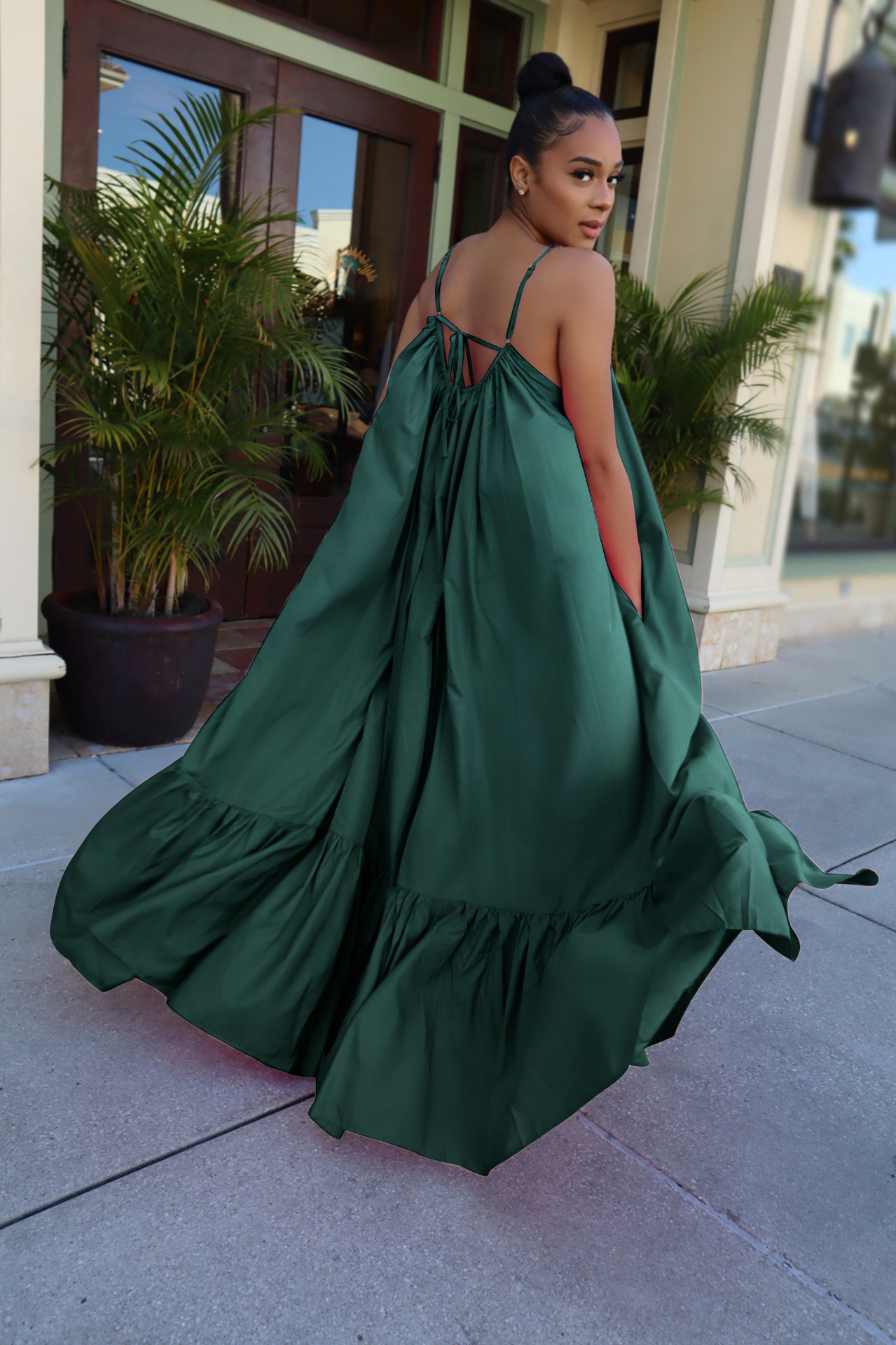 CMYAYA Women Summer Long Maxi Dress Sexy Sleeveless Strap Loose Beach Party Night Club Bandage Female S-5XL Dresses Vestido